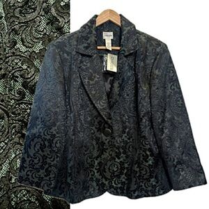 NWT Torrid Leaden Jacquard Abney 7/8 Jacket Womens Size 2 Large Dublin Black